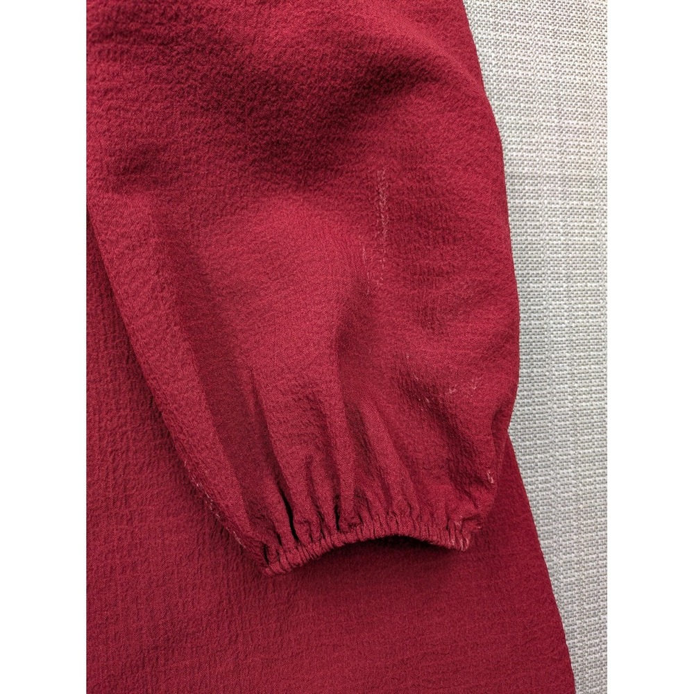 Altar'd State Dress Womens Large Red Square Neck Puff Sleeve Fit & Flare Mini - Picture 15 of 16